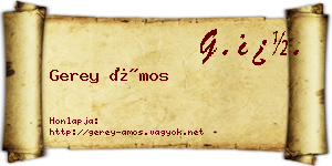 Gerey Ámos névjegykártya